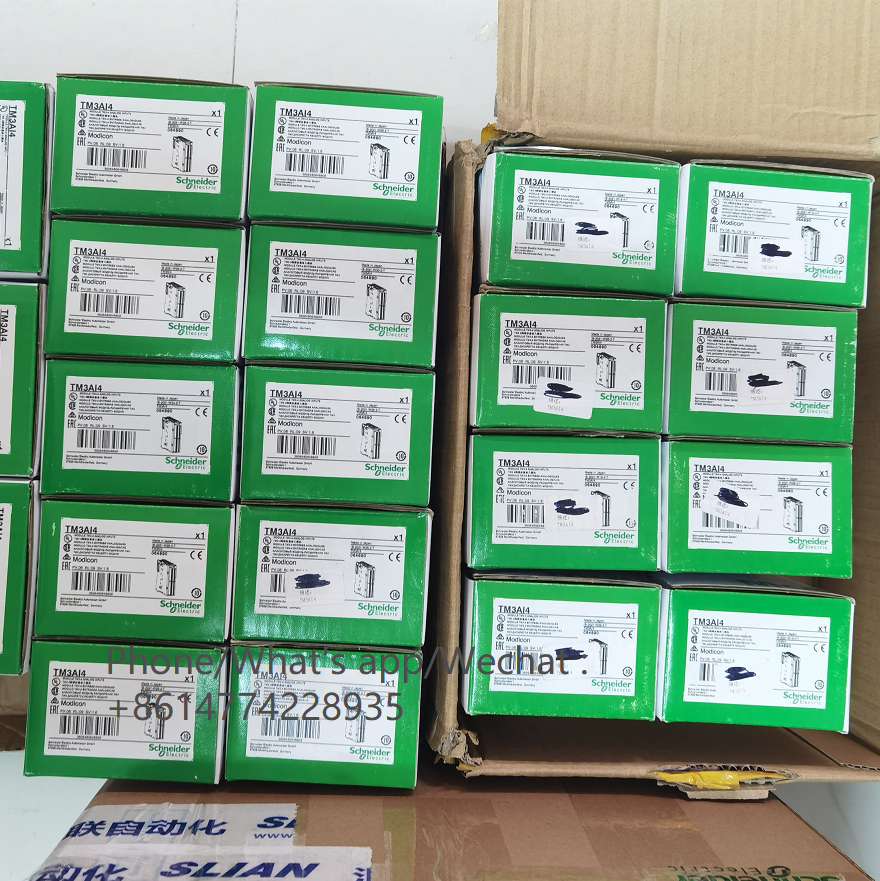 Original and new Modicon TM3 Analog Input Expansion Module TM3AI4 with 4 inputs