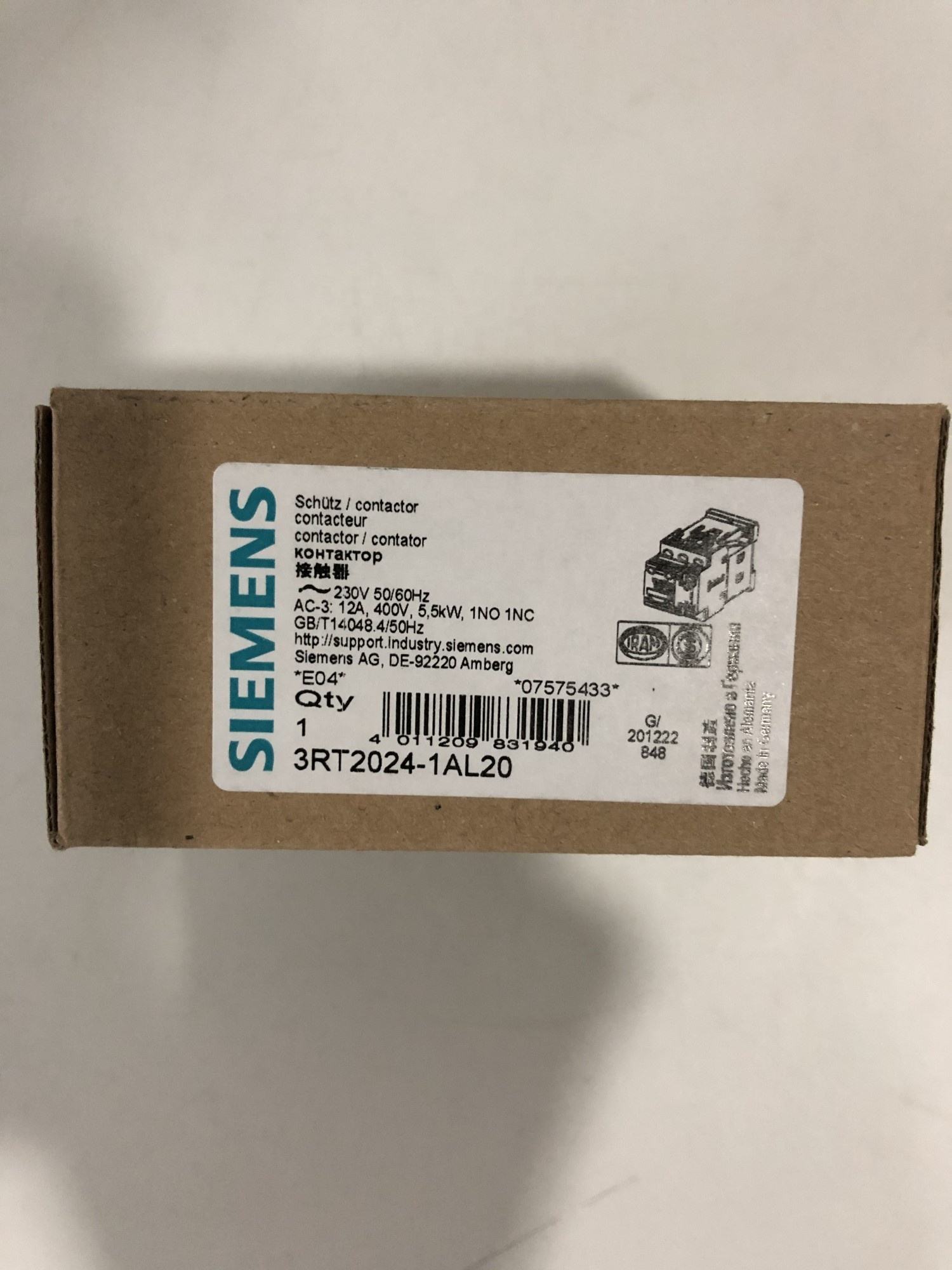 Electrical Contactor 3RT2024-1AL20 100% new and original