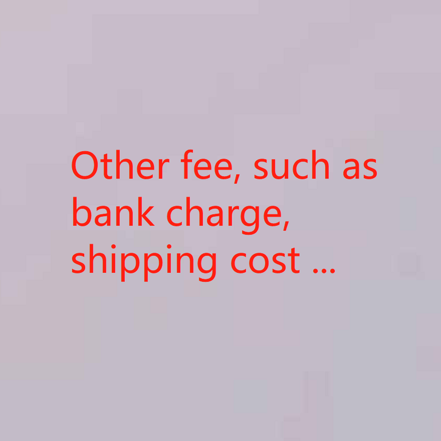 Bank charge, such as bank charge, shipping cost...