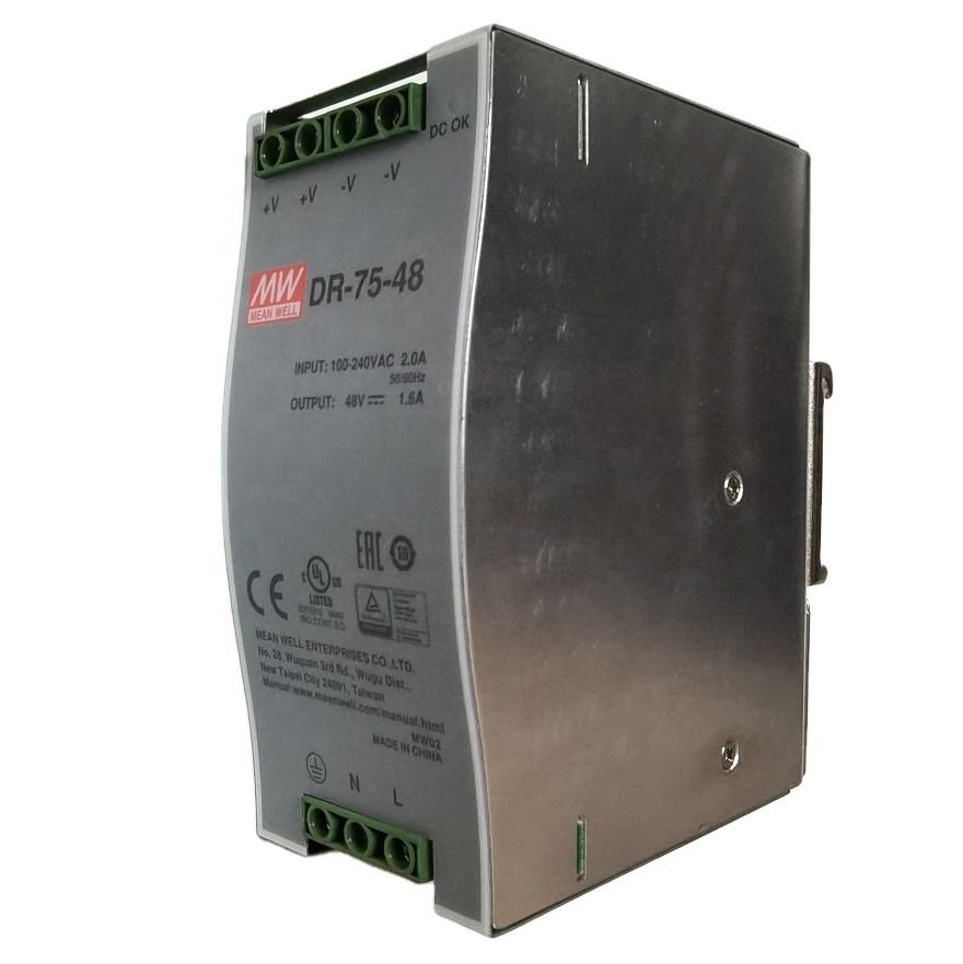 original new DR-75-48 DIN Rail Power Supplies Industrial Power 76.8W 48V 1.6A