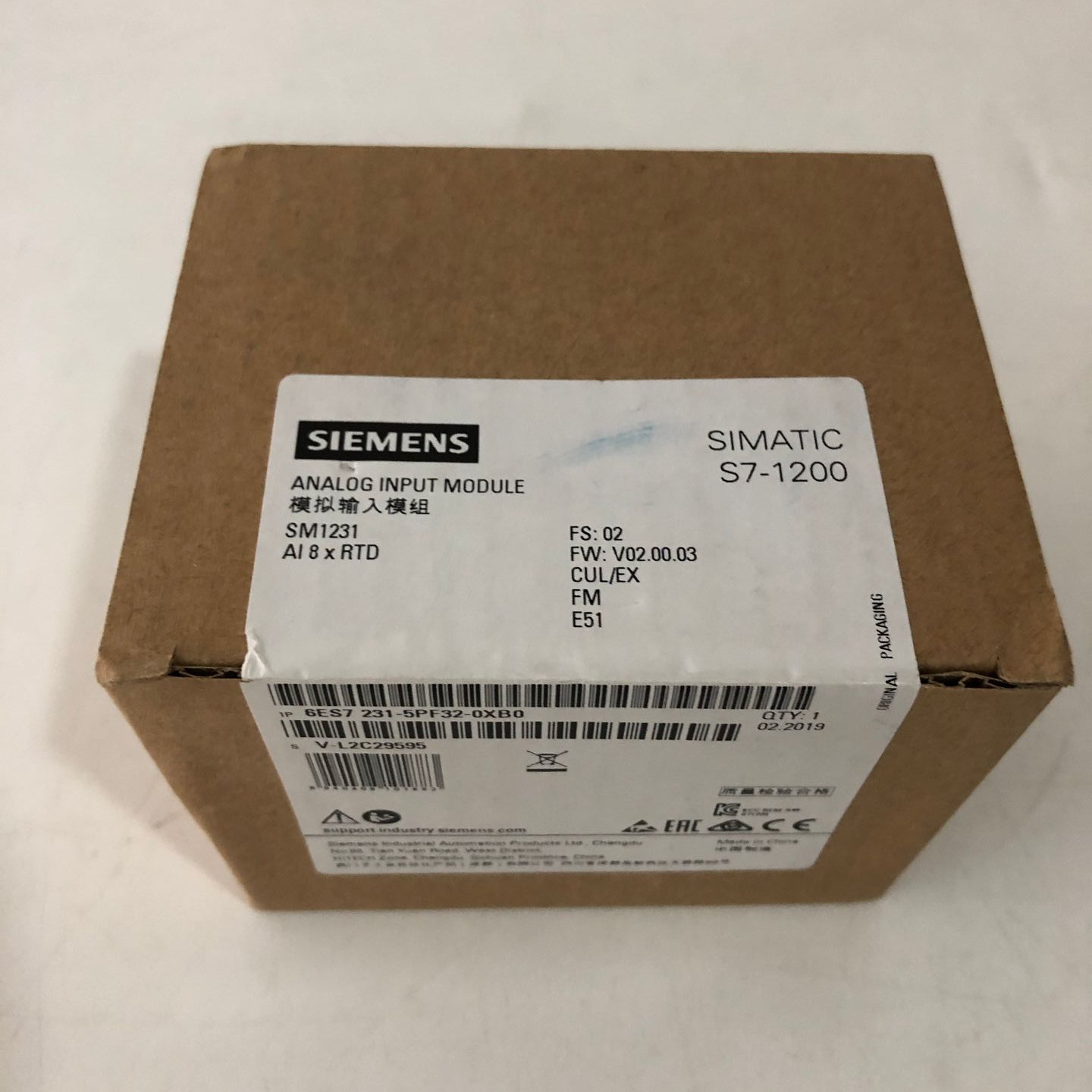 SIMATIC S7-1200, Analog input, SM 1231 RTD, 8xAI RTD module 6ES7231-5PF32-0XB0