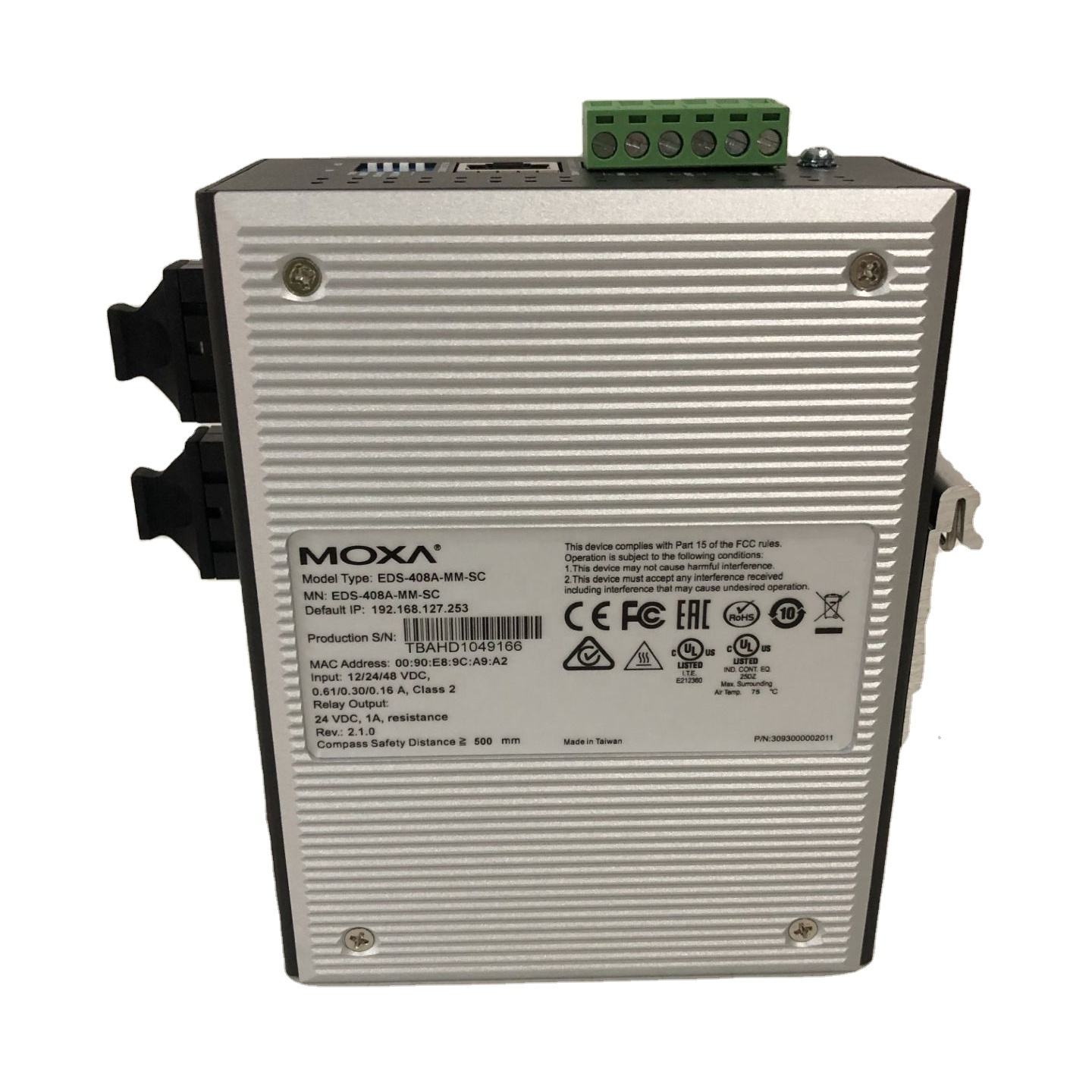 Moxa's Layer 2 managed switches EDS-408A-MM-SC