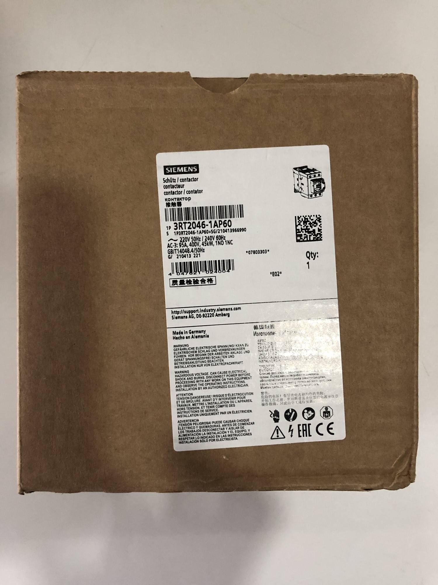 100% new and original contactor 3RT2046-1AP60