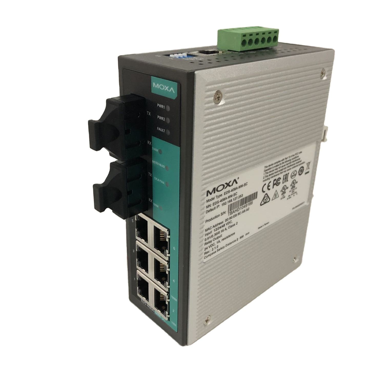 Moxa's Layer 2 managed switches EDS-408A-MM-SC